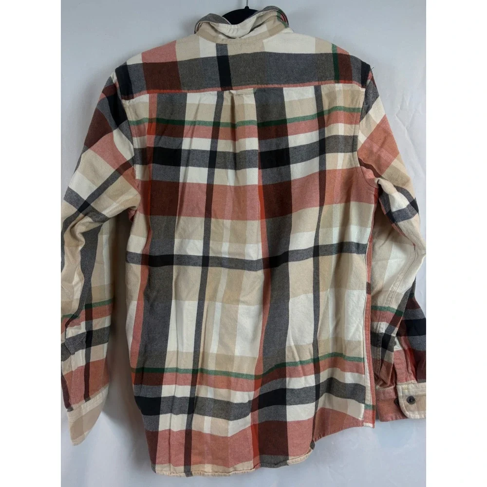 Lands End Mens Medium Traditional Fit Plaid Flannel Button Down Shirt Multicolor